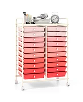 Gouun 20 Drawers Rolling Storage Cart Studio Organizer-Gradient