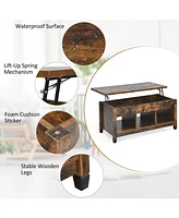 Gouun Lift Top Table with Hidden Storage Compartment