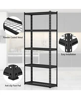 Gouun 5-Tier Metal Shelving Unit with Anti-slip Foot Pad Height Adjustable Shelves for Garage