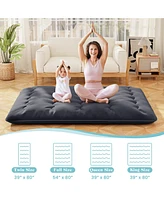 Gouun Futon Mattress with Washable Cover and Foldable Mat-Queen Size