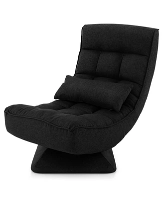 Gouun 5-Level Adjustable 360° Swivel Floor Chair with Massage Pillow