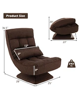 Gouun 5-Level Adjustable 360° Swivel Floor Chair with Massage Pillow