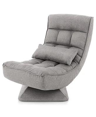 Gouun 5-Level Adjustable 360° Swivel Floor Chair with Massage Pillow