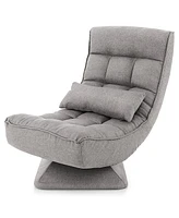 Gouun 5-Level Adjustable 360° Swivel Floor Chair with Massage Pillow