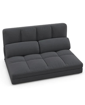 Gouun Floor Sofa Bed with 6 Positions Adjustable Backrest Skin-friendly Velvet Cover