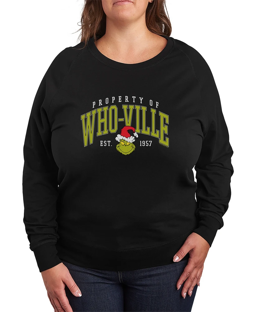 Hybrid Apparel Plus Size Grinch Who-Ville Graphic Pullover Top