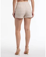 Bebe Women's High Waist Gingham Shorts