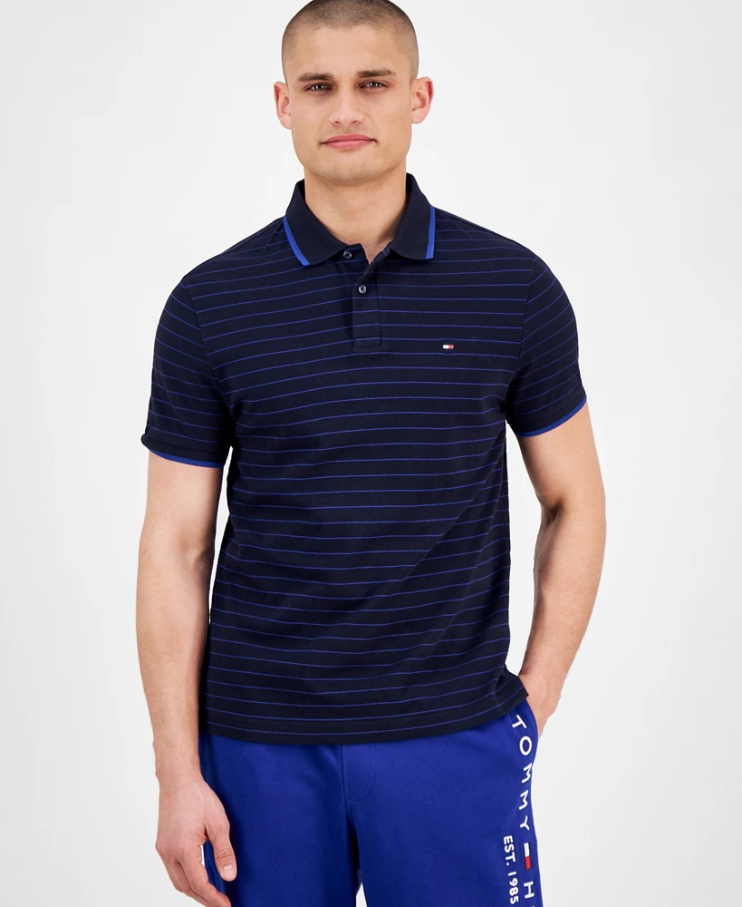 Tommy Hilfiger Men's Regular-Fit Tipped Oxford Stripe Polo Shirt