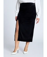 Eloquii Plus Velvet Maxi Skirt With Slit