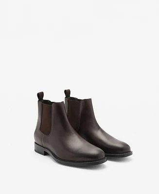 Mango Men's Polished Leather Chelsea Boots