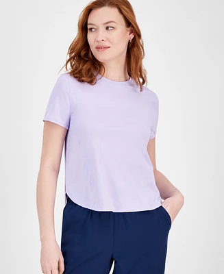 Id Ideology Women's Perforated-Side Short-Sleeve T-Shirt, Exclusively at Macy's