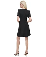 Dkny Women's Jewel-Neck Tulip-Sleeve Fit & Flare Dress