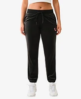 True Religion Women's Lurex Velour Jogger Pants