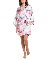 Midnight Bakery Women's Haven Floral Satin Wrap Robe