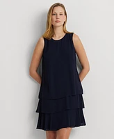 Lauren Ralph Women's Crinkle Georgette Shift Dress