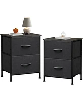 Wlive Nightstand Set of 2 Drawer Dresser for Bedroom Small with Drawers Bedside Furniture Night Stand End Table College Dorm