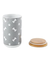 Bone Dry Ceramic Pet Treat Canister Tossed & Paw Print