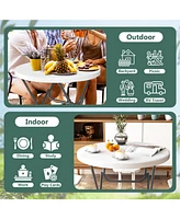 Gouun 32 Inch Round Folding Table with Thick Tabletop for Picnic