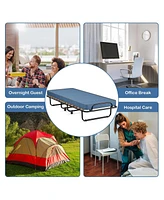 Gouun Portable Folding Bed with Memory Foam Mattress and Sturdy Metal Frame Made in Italy