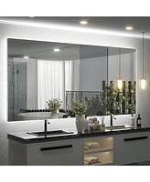 keonjinn Led Backlit Frameless Lighted Bathroom Wall Mirror Vanity Mirror Brightness Adjust