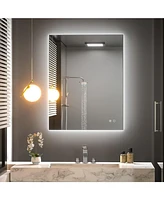 keonjinn Led Backlit Frameless Lighted Bathroom Wall Mirror Vanity Mirror Brightness Adjust