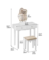 gaomon Makeup Vanity, Vanity Desk with Cloud Shaped Mirror and Touch Switch