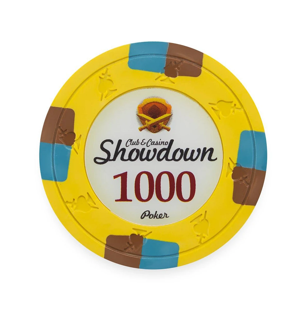 Slickblue Clay Composite Poker Chips Set (25-Pack) - Showdown Design, $1000 Value