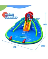Gymax Inflatable Waterslide Wet & Dry Bounce House w/Upgraded Handrail & 780W Blower