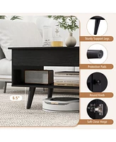 Gouun Lift Top Table with Storage and Hidden Compartment