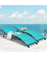 Gouun 2Pcs Folding Patio Lounger Chair