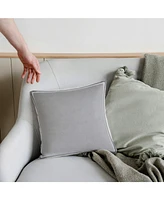 Ihi Home Meraki Cotton Velvet Border Pillow, 20"x 20"