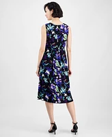 Connected Women's Strappy V-Neck Floral Midi Dress