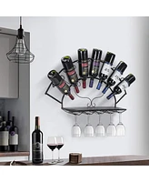 Sorbus 7-Bottle Wine & Stemware Wall Rack: Stylish Storage & Easy Access for Your Wine Essentials