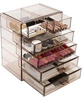 Sorbus 6 Drawer Acrylic Makeup Organizer Case for Cosmetics, and jewelry - Drawers with Diamond Detail