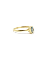 The Lovery Oval Blue Topaz Bezel Ring 14K Gold