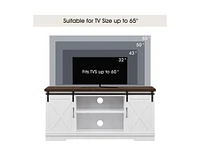 gaomon Farmhouse Tv Stand for 65 Inch Tv, Entertainment Center with Storage and Sliding Barn Doors