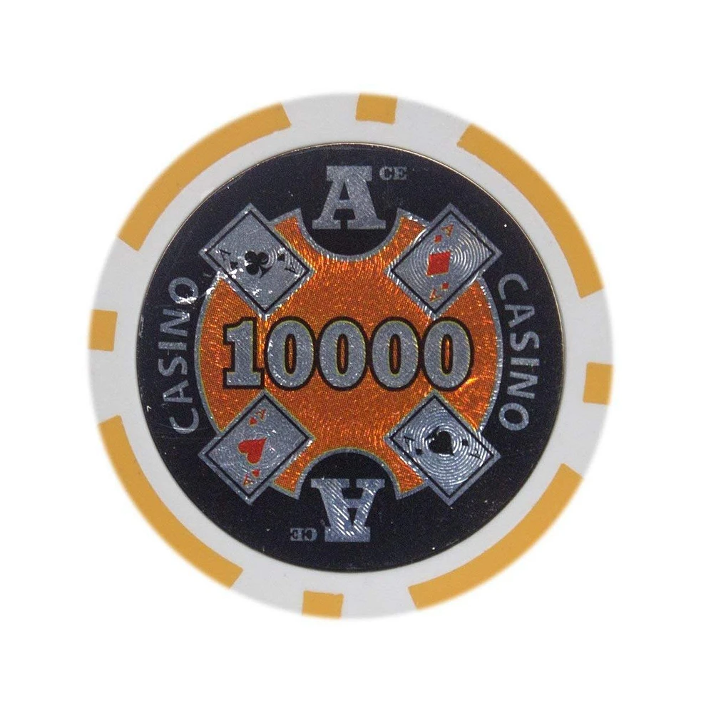 Slickblue Ace Casino Poker Chips (25-pack) - Clay Composite $10000