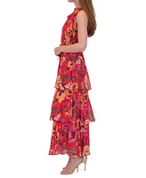 julia jordan Women's Printed High-Neck Sleeveless Maxi Dress