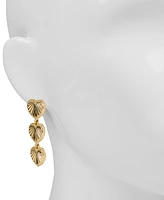 Patricia Nash Gold-Tone Sunray Texture Triple Heart Drop Earrings