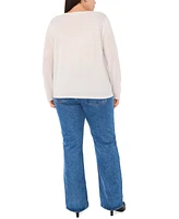 Vince Camuto Plus Crewneck Long-Sleeve Sweater, Exclusively at Macy's