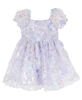 Rare Editions Baby Girls Ombre Sequin and 3D Flower Social Dress