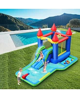 Gymax Inflatable Bouncer Climbing Slide Bounce House Water Park BallPit Without Blower