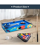 Inolait 27in Mini Pool Table Set, Tabletop Portable Billiards Game