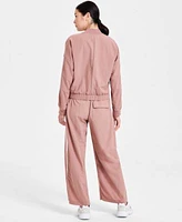 Adidas Womens Cropped Top 3 Stripes Track Jacket Parachute Pants