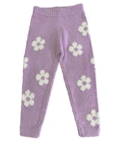 Kate Mack Little Girls Flower Sweatshirt and Jogger, 2-Piece Set