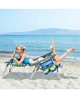 Gouun 4-Pack 5-Position Outdoor Folding Backpack Beach Reclining Chair with Pillow