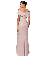 Xscape Petite Sweetheart-Neck Off-The-Shoulder Gown