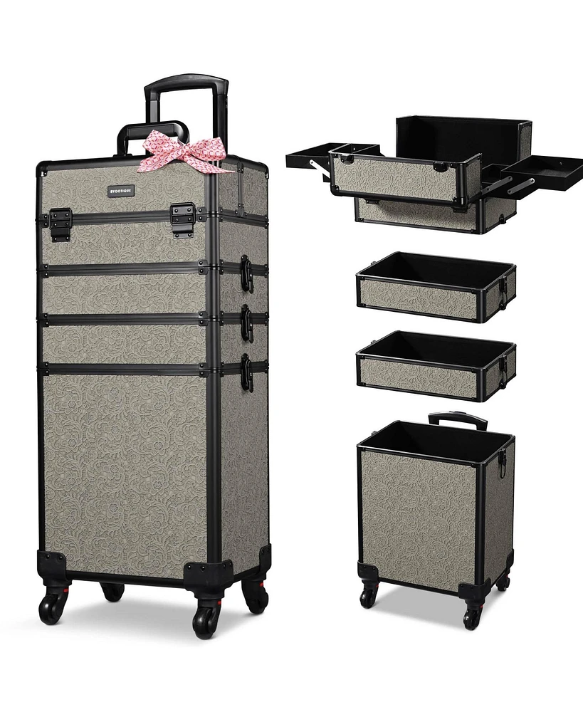 Byootique 3-Piece Makeup Train Cases Cosmetic Organizer Kit