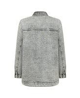 Nocturne Women's Oversized Stone-Embellished Jean Jacket