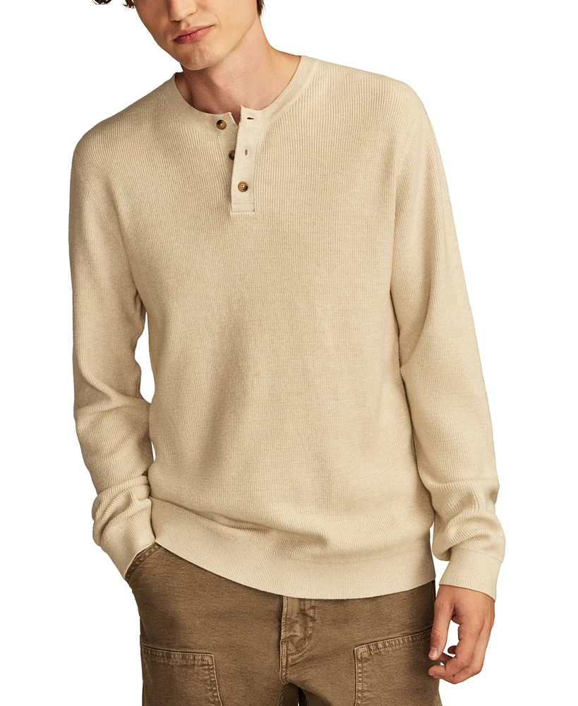 Lucky Brand Men's Shaker Ribbed Henley Sweater